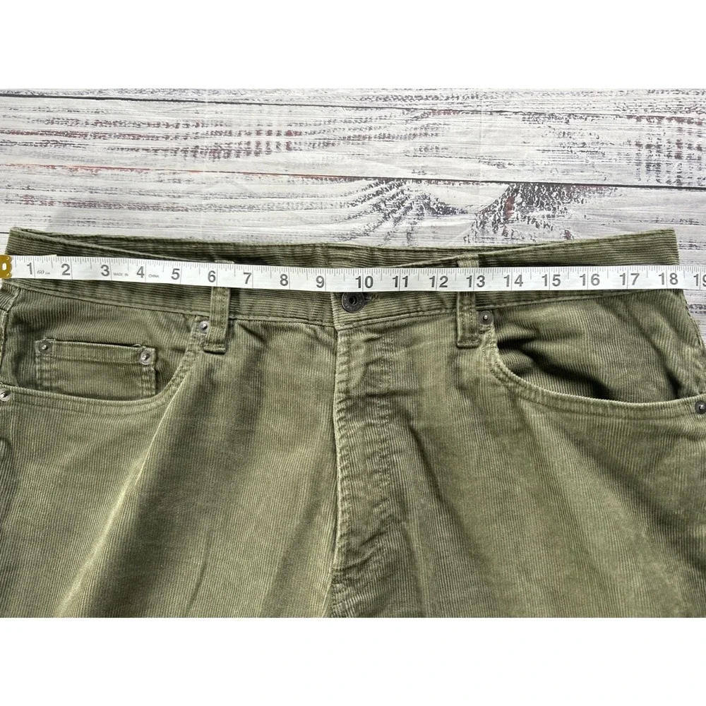 Bonobos Corduroy Pants Men Olive Green 5-Pocket Straight Leg 34x34